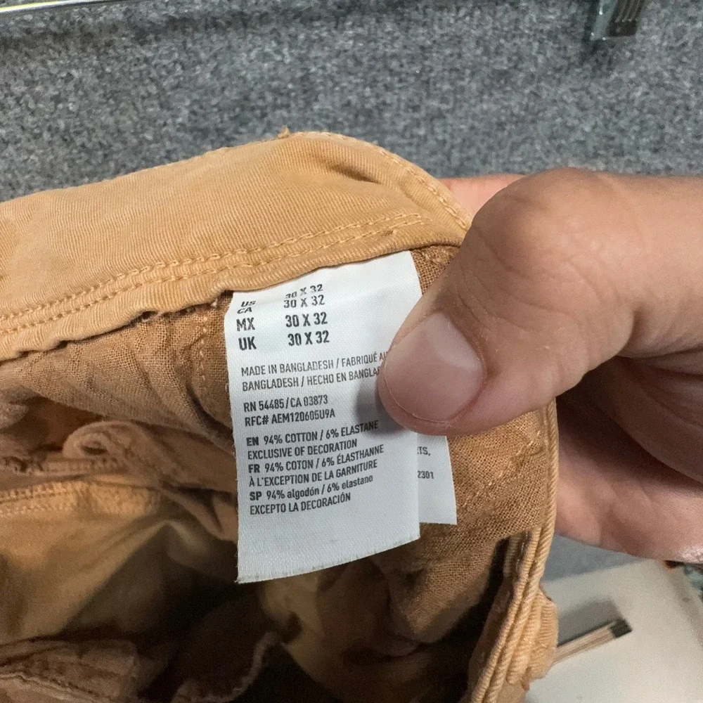 American Eagle Chino Pants Mens 30x30 Tan 360 Extreme Flex Slim Khaki Trousers
